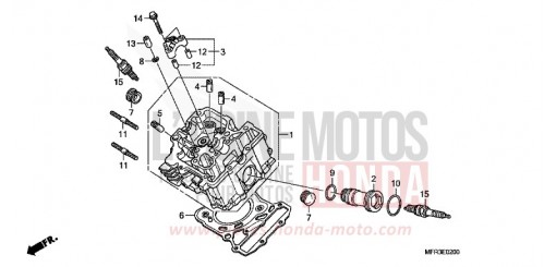 CULASSE DE CYLINDRE AVANT VT1300CXAA de 2010